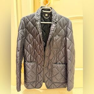 Burberry London Black Quilted leather trim Men's Jacket size 46 BRAND NEW